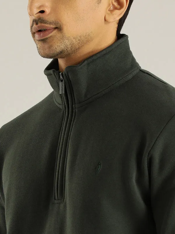 Men Full Sleeve Solid High Neck Sweatshirt