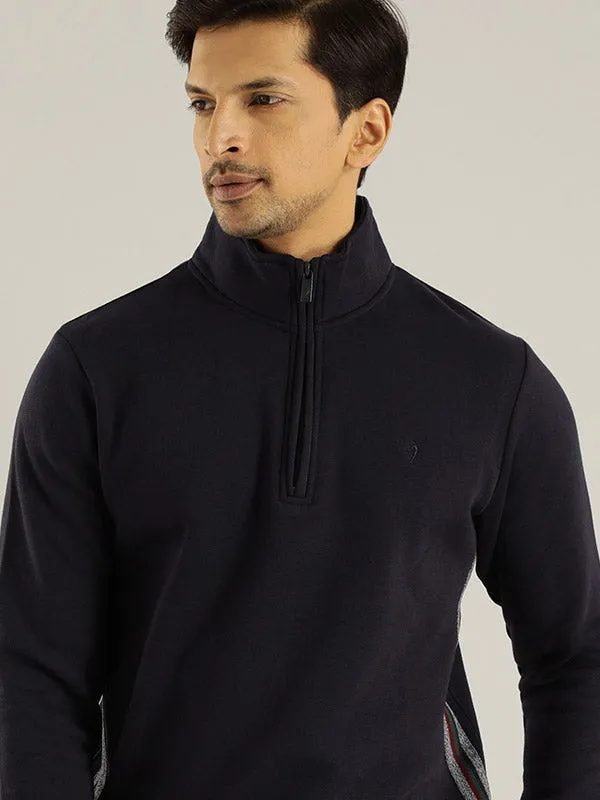 Men Full Sleeve Solid High Neck Sweatshirt