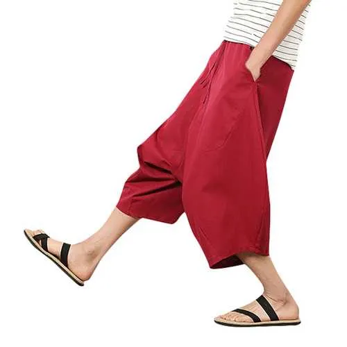 Mens National Style Casual Loose Haren Pants