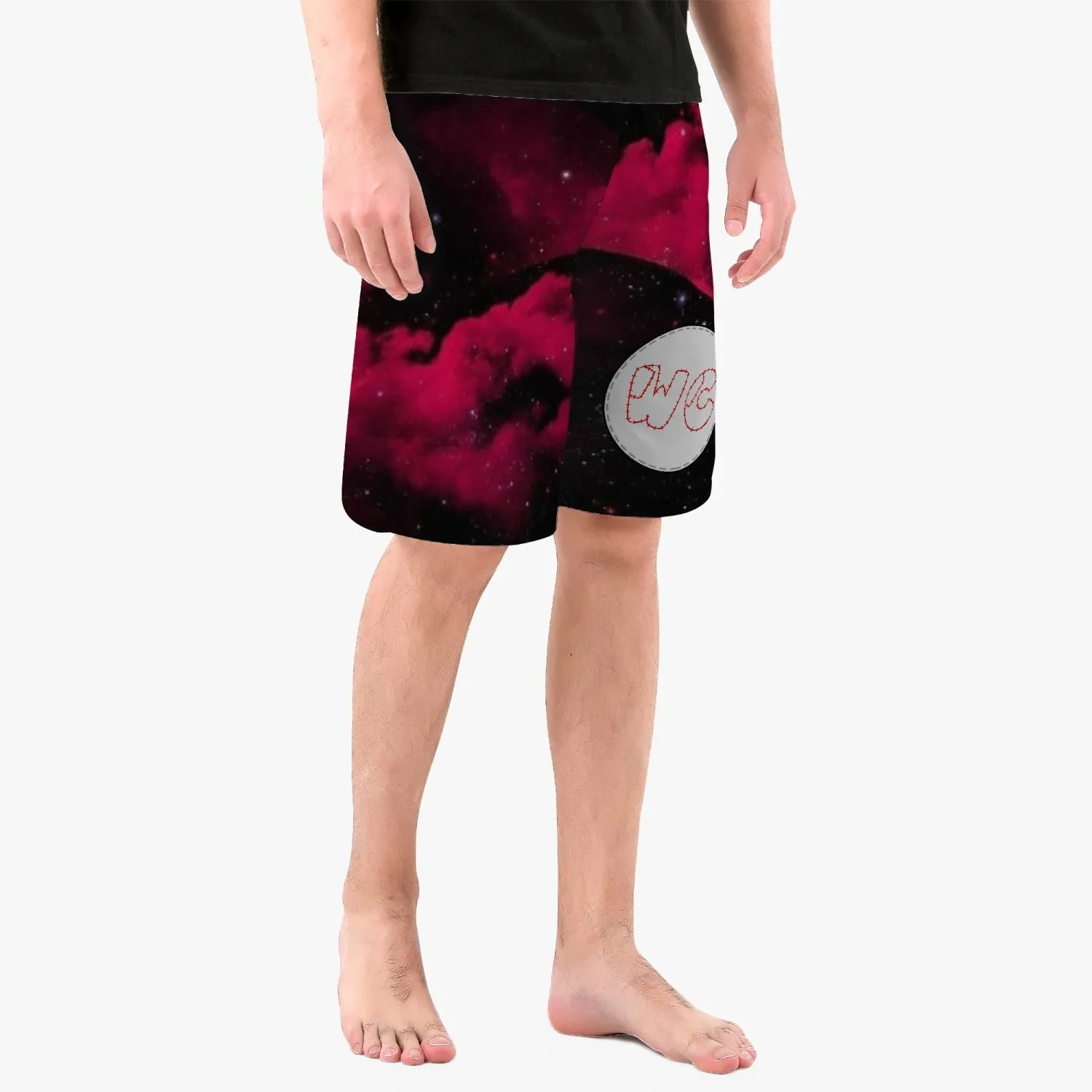 Men’s red/blk wacky space Board Shorts