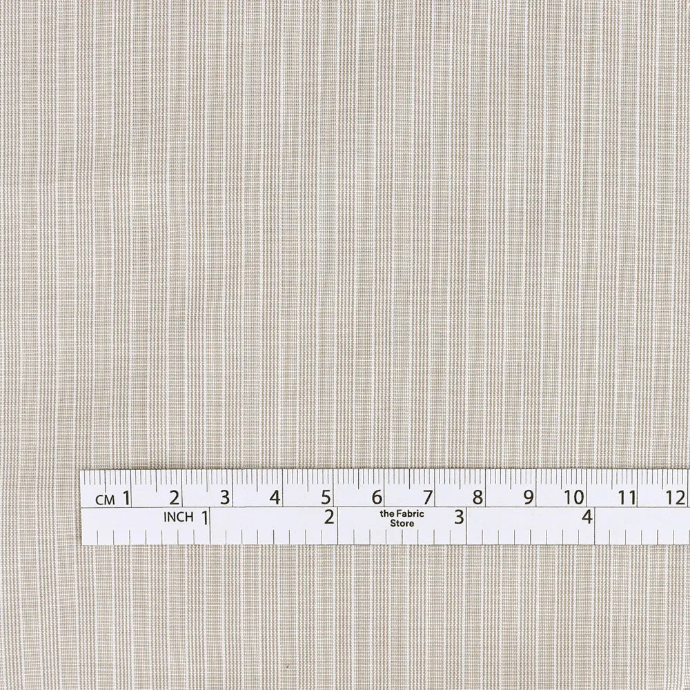 Micro Ladder Stripe Shirting - Fawn (pieces)