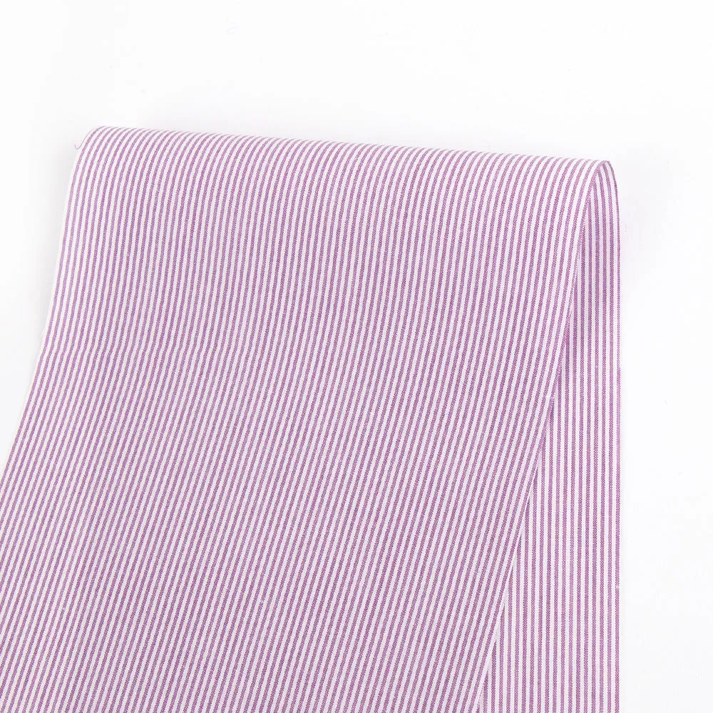 Micro Stripe Cotton Shirting - Byzantium Purple