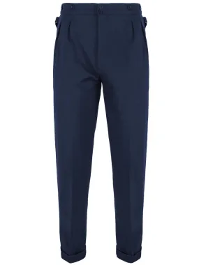 Midcentury Vintage Edwin High Waist Trousers in Navy Blue