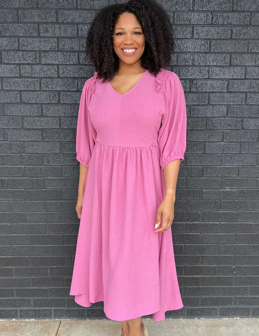 Midi-Length Nursing Dress | Vintage Rose 2.0