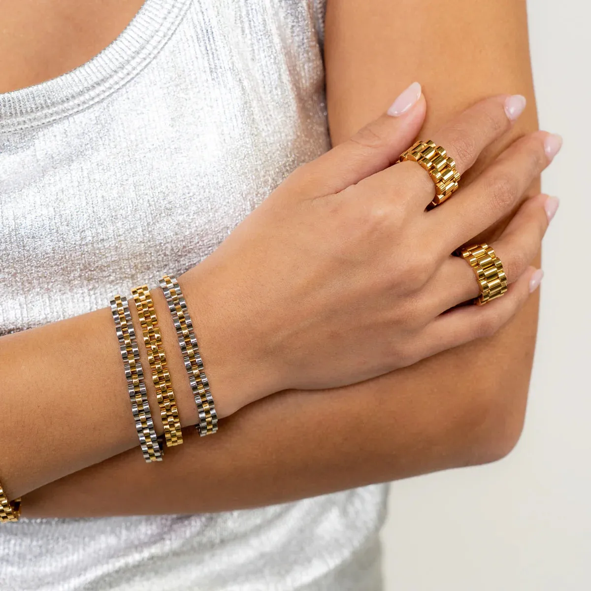 Mini Rolly Two Tone Bracelet