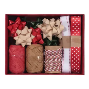 MINISO Christmas Series - Gift Wrapping Ribbons, Gift Tags Kraft Box Set A (20 Pcs)