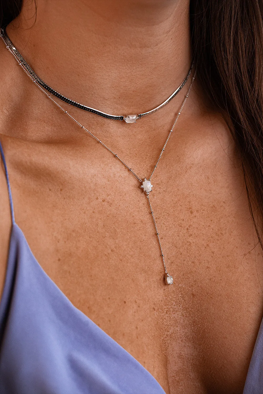 Moonstone Intuition Y-Necklace Silver