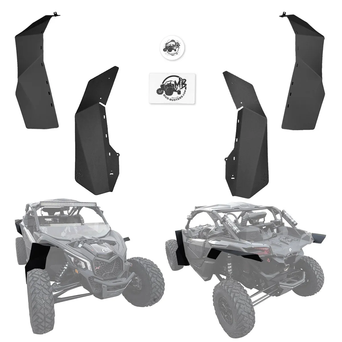 MudBusters Max Stock Fender Flares for 2017-2025 Can-Am Maverick X3 RS (72 inch)