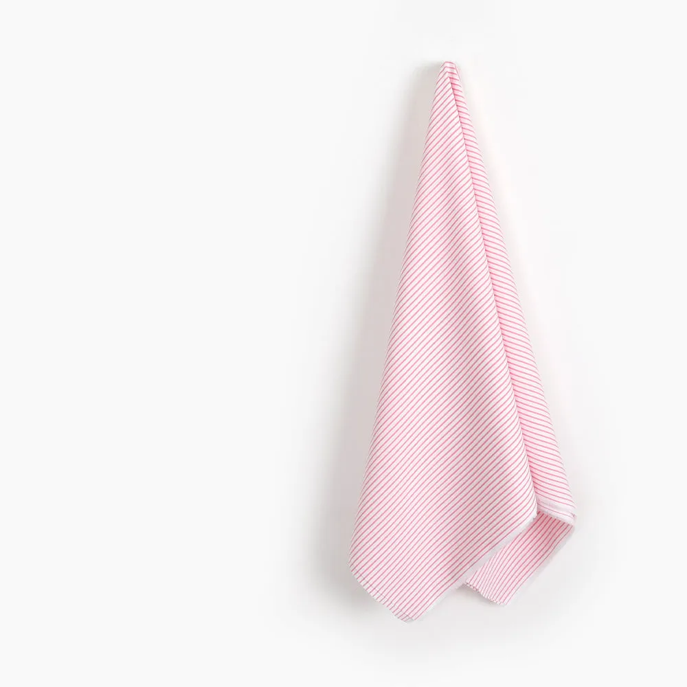 Music Stripe Cotton Shirting - Bubblegum (remnant)