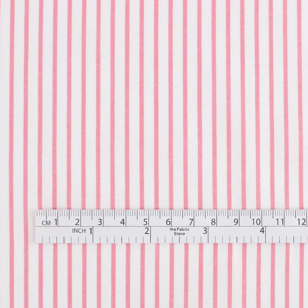 Music Stripe Cotton Shirting - Bubblegum (remnant)