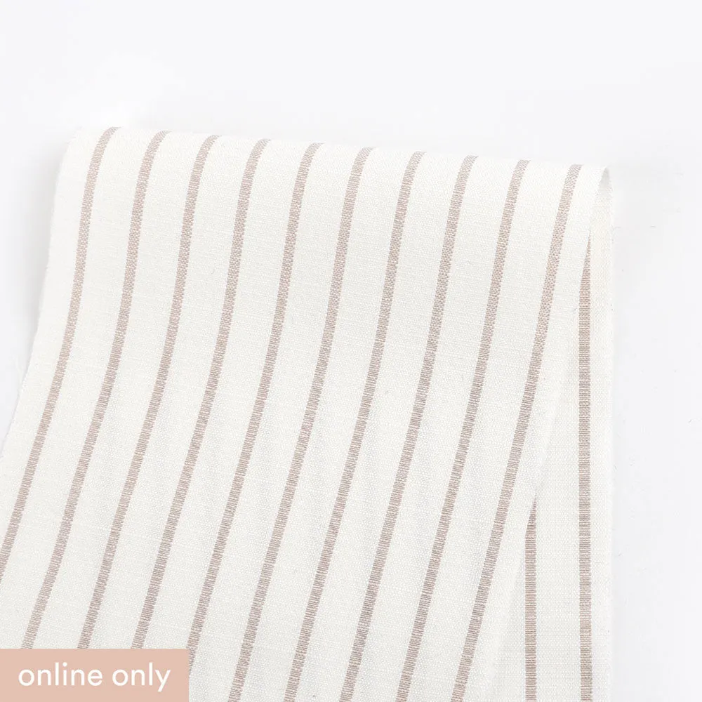 Music Stripe Slubby Cotton / Poly - Beige