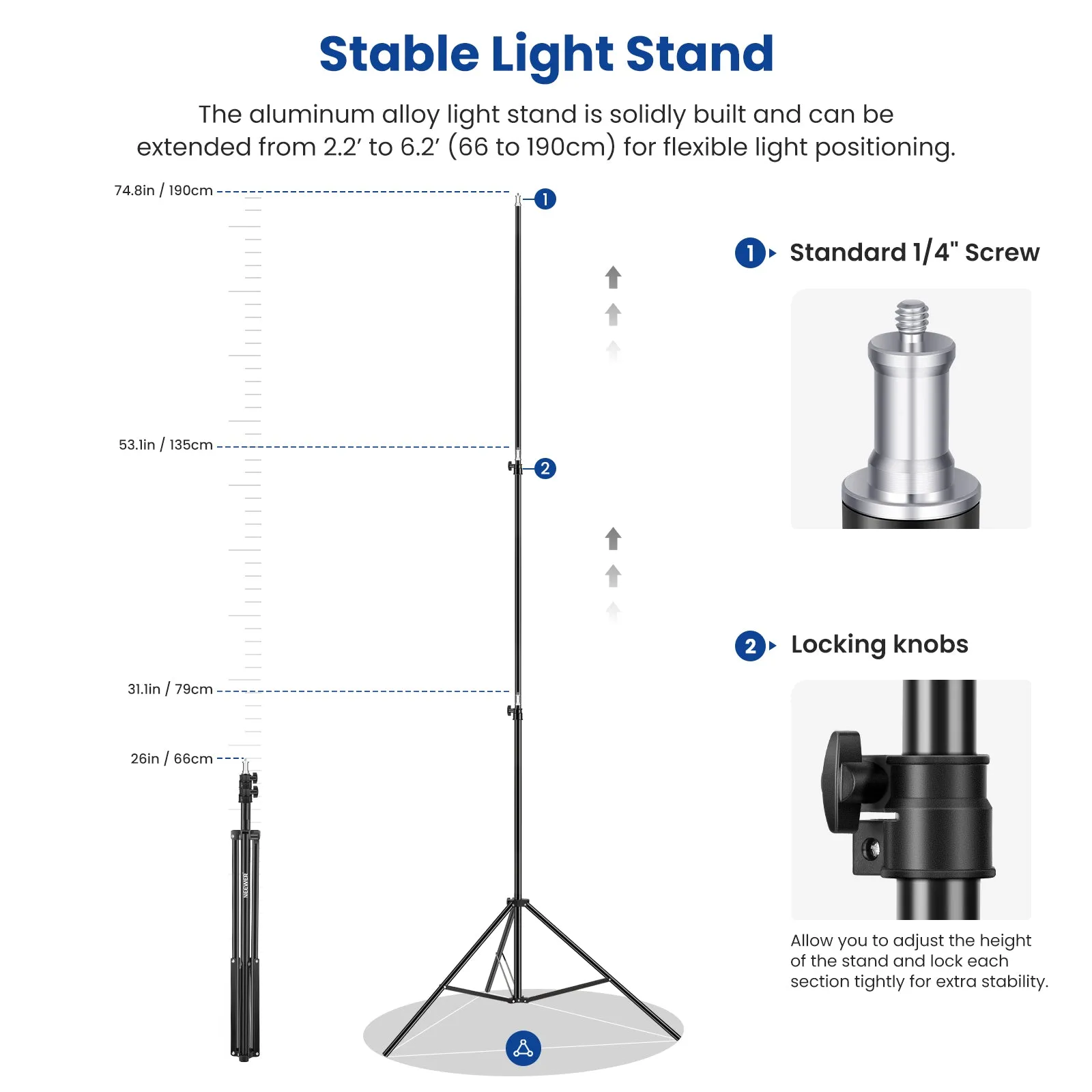 NEEWER 2 Pack NL660 Bi-Color 660 LED Video Light and Stand Kit