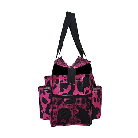 Neon Cow Hot Pink NGIL Zippered Caddy Organizer Tote Bag