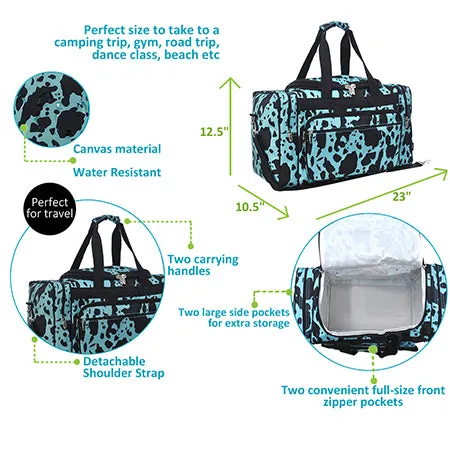 Neon Cow Turquoise NGIL Canvas 23 Duffle Bag