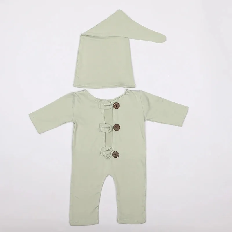 Newborn Outfit Photo Prop With Hat, Reborn Romper Set