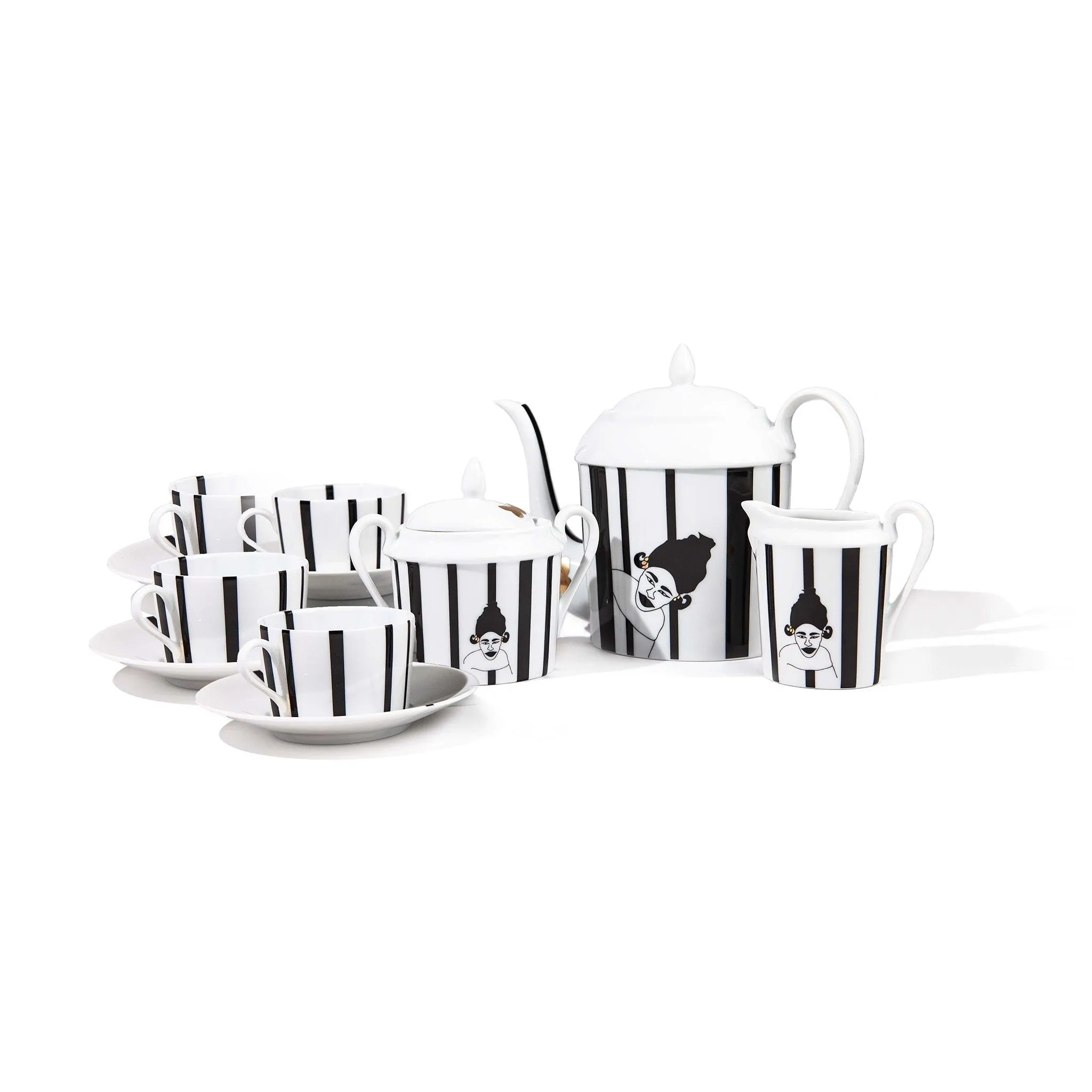 Nguka Limoges Ceramic Tea Set 11 pc