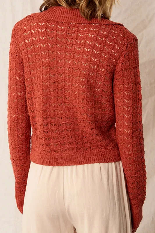 norah cardigan - rust