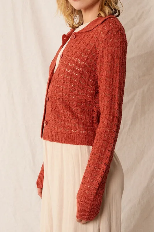 norah cardigan - rust