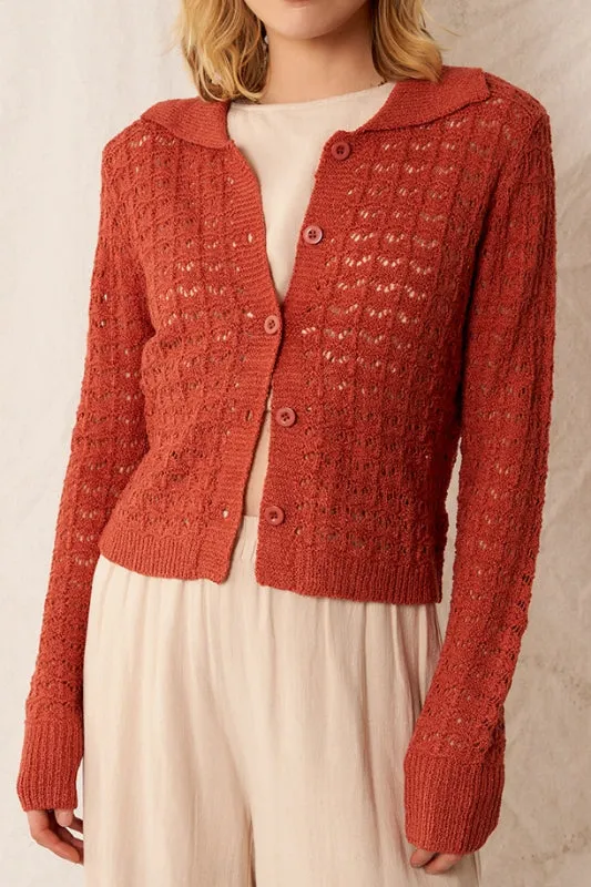 norah cardigan - rust