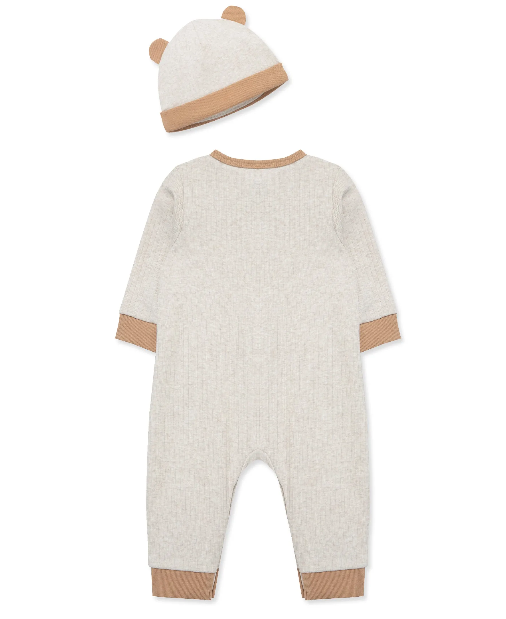 Oatmeal Ribbed Coverall Set