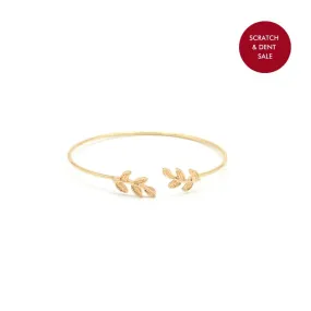 Open Cuff Leaves Gold Bracelet - Sample