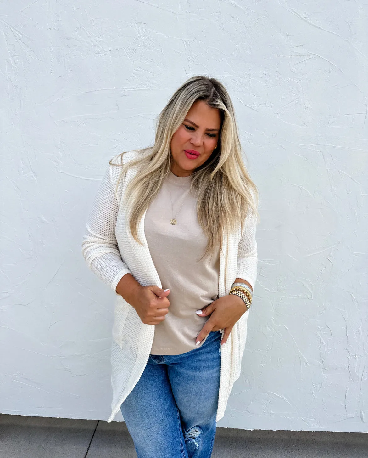 OS PLUS ONLY Lola Cardigan in Sweet Cream