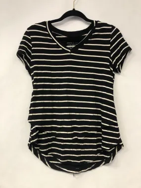 Outlet 6188 - V-Neck Boyfriend Nursing Tee - Carbon Stripe - Extra Small