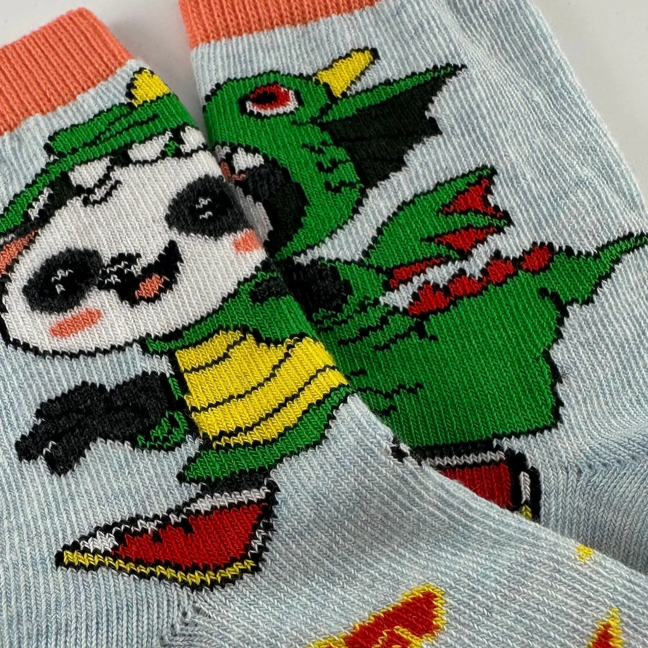 Panda Wearing Dragon Costume Socks for Kids (Ages 3-7)