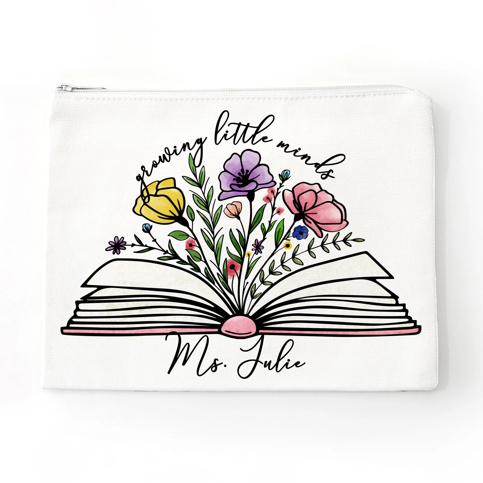 Personalized Growing Little Minds Zipper Bag