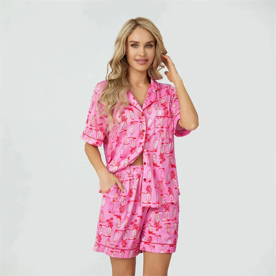 Pijama Country Look Americano Feminino Curto