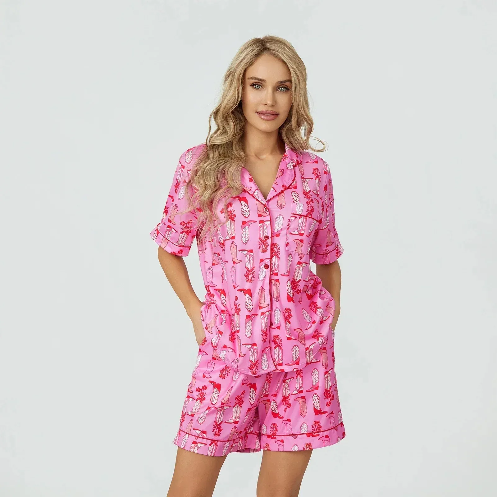 Pijama Country Look Americano Feminino Curto