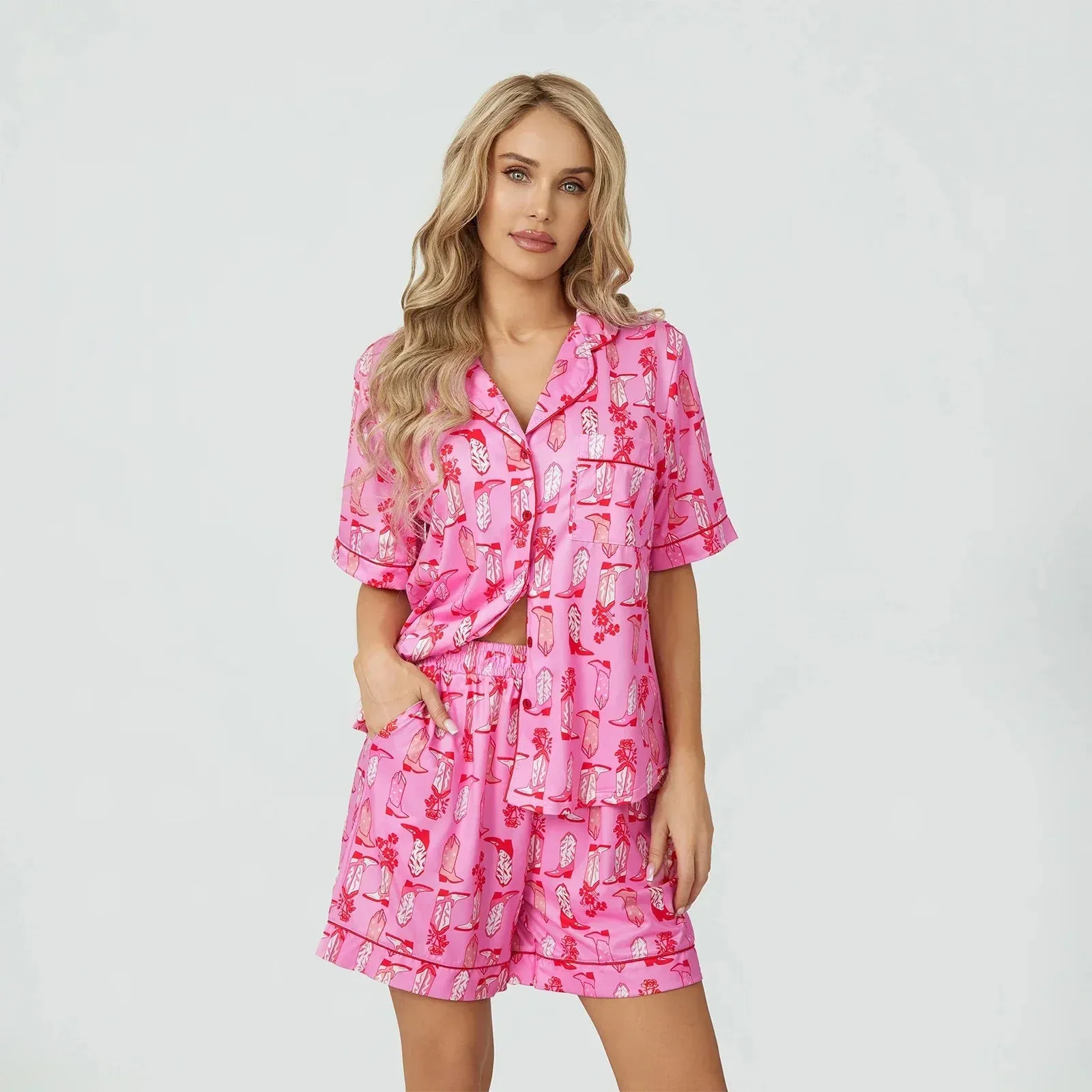 Pijama Country Look Americano Feminino Curto