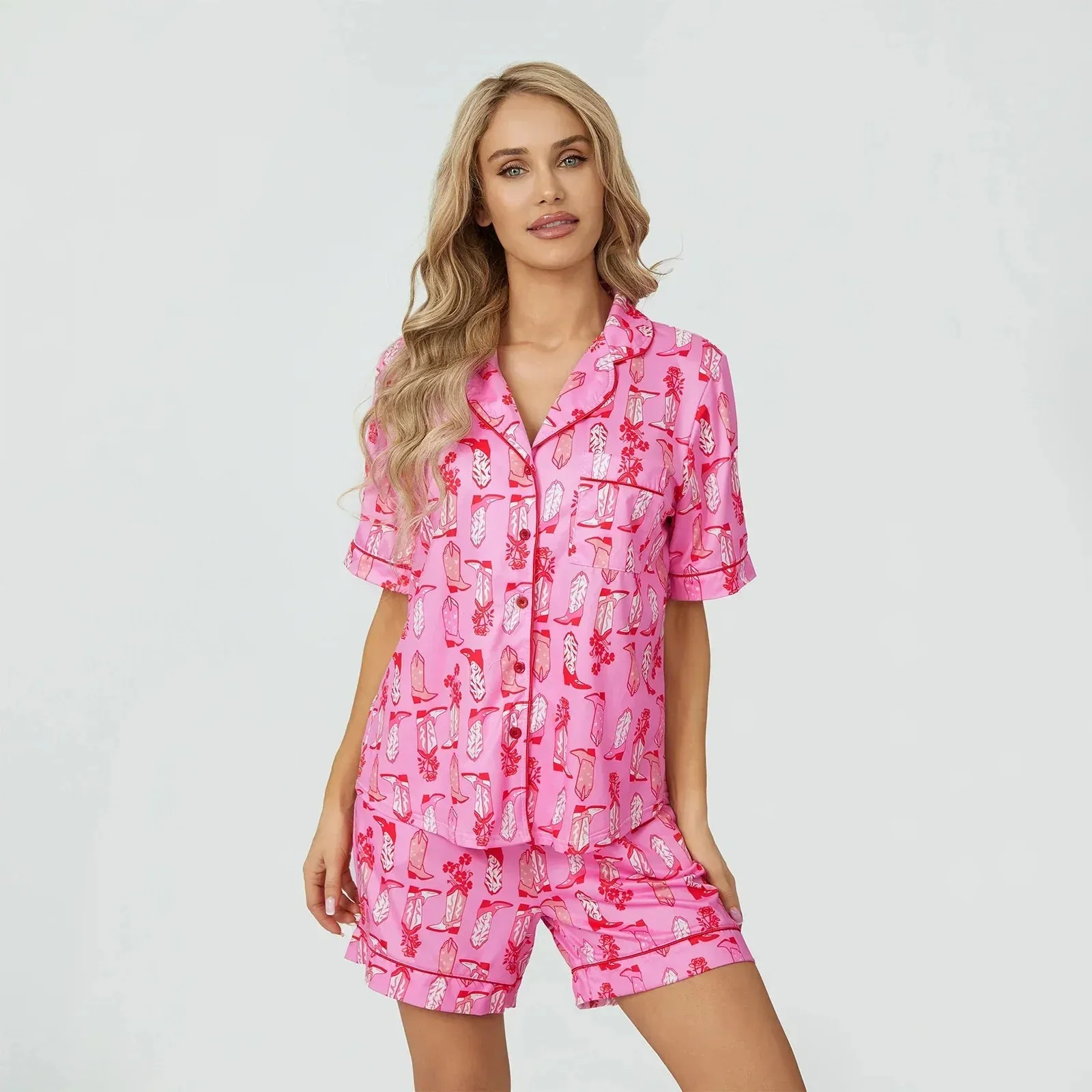 Pijama Country Look Americano Feminino Curto