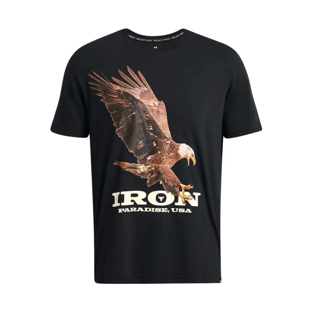 Playera Manga Corta Under Armour para Hombre Project Rock Eagle Graphics SS Negro