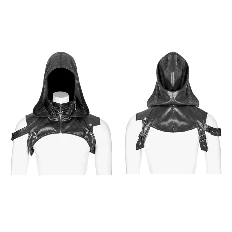 Punk black mouth mask hooded