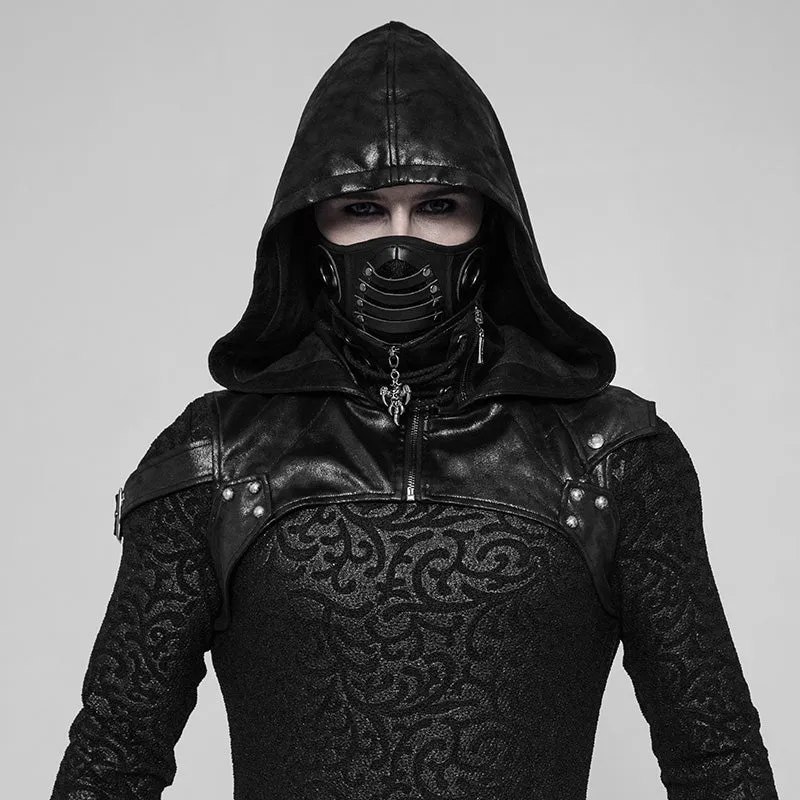 Punk black mouth mask hooded