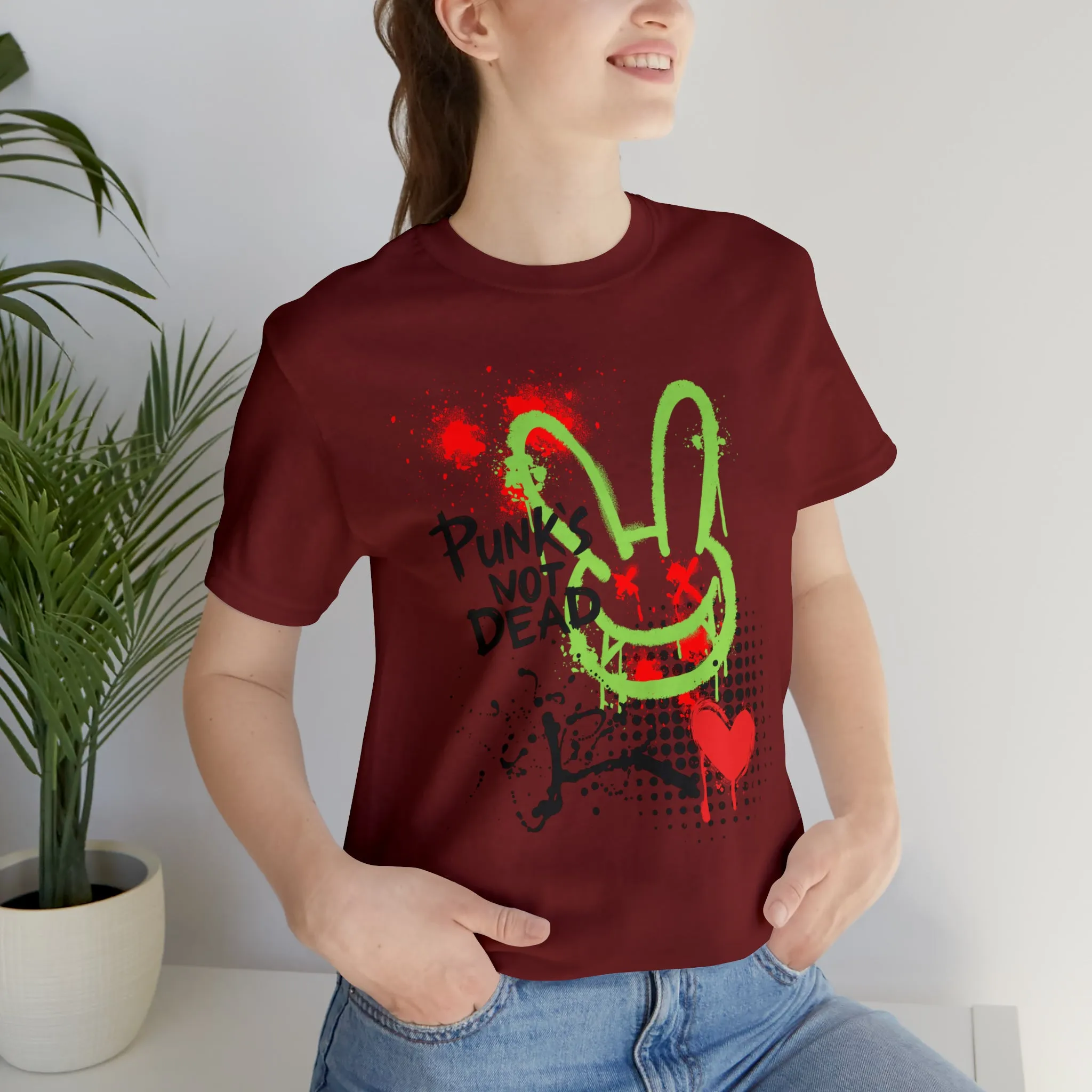 Punks not dead bunny Unisex Jersey Short Sleeve Tee