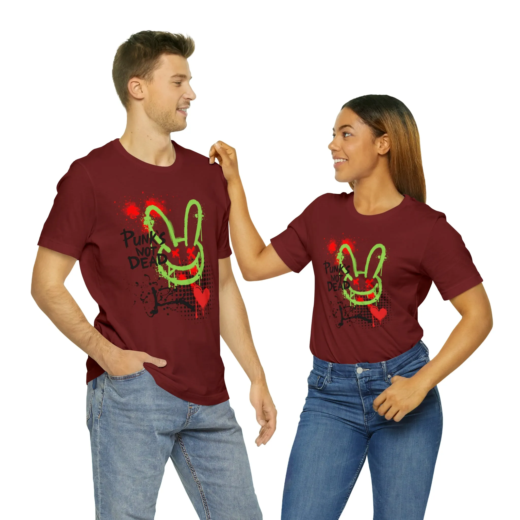 Punks not dead bunny Unisex Jersey Short Sleeve Tee