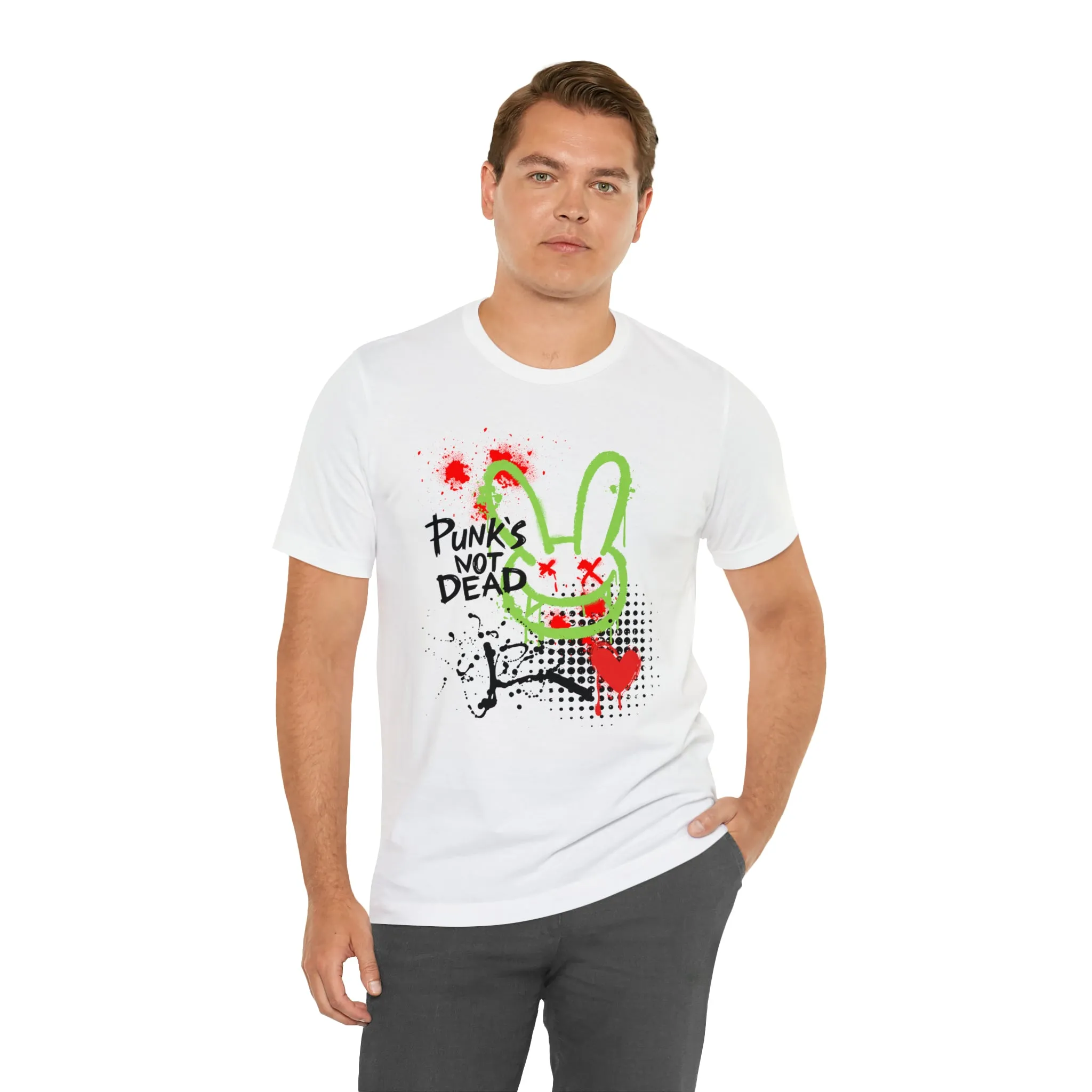 Punks not dead bunny Unisex Jersey Short Sleeve Tee