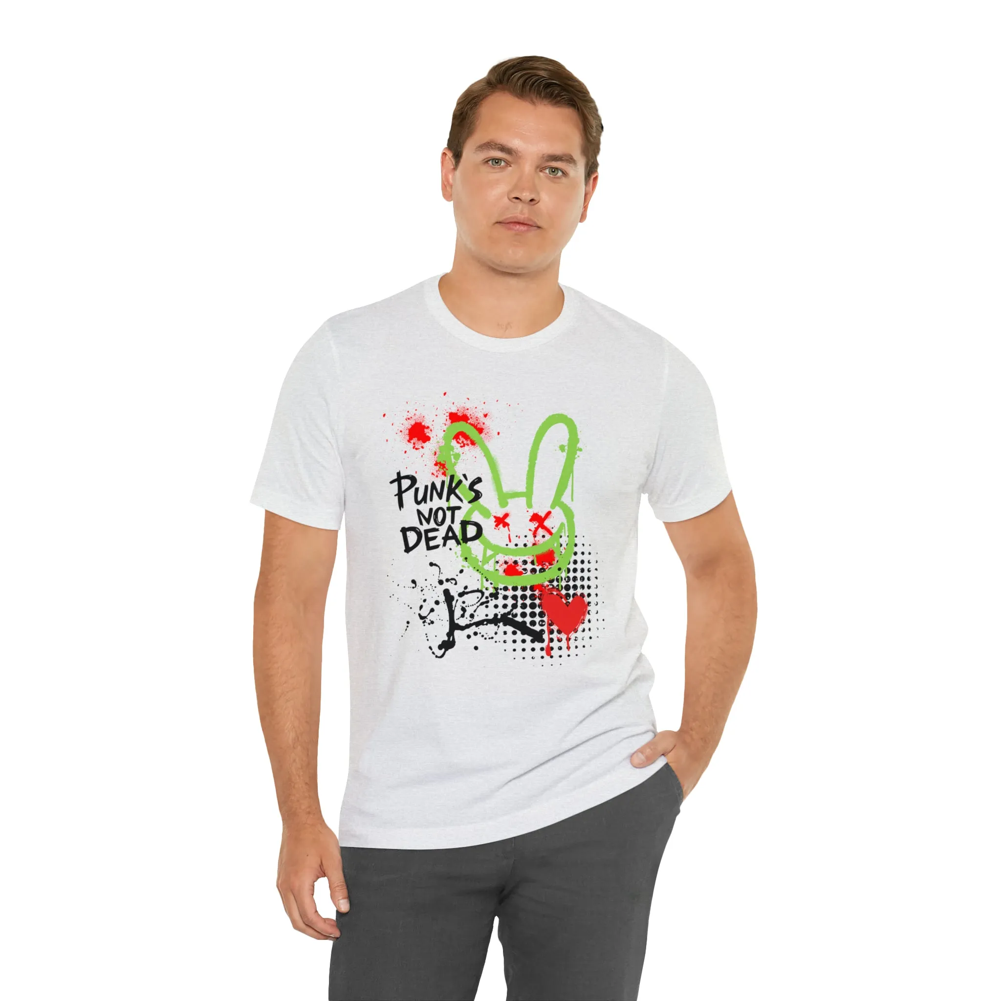 Punks not dead bunny Unisex Jersey Short Sleeve Tee