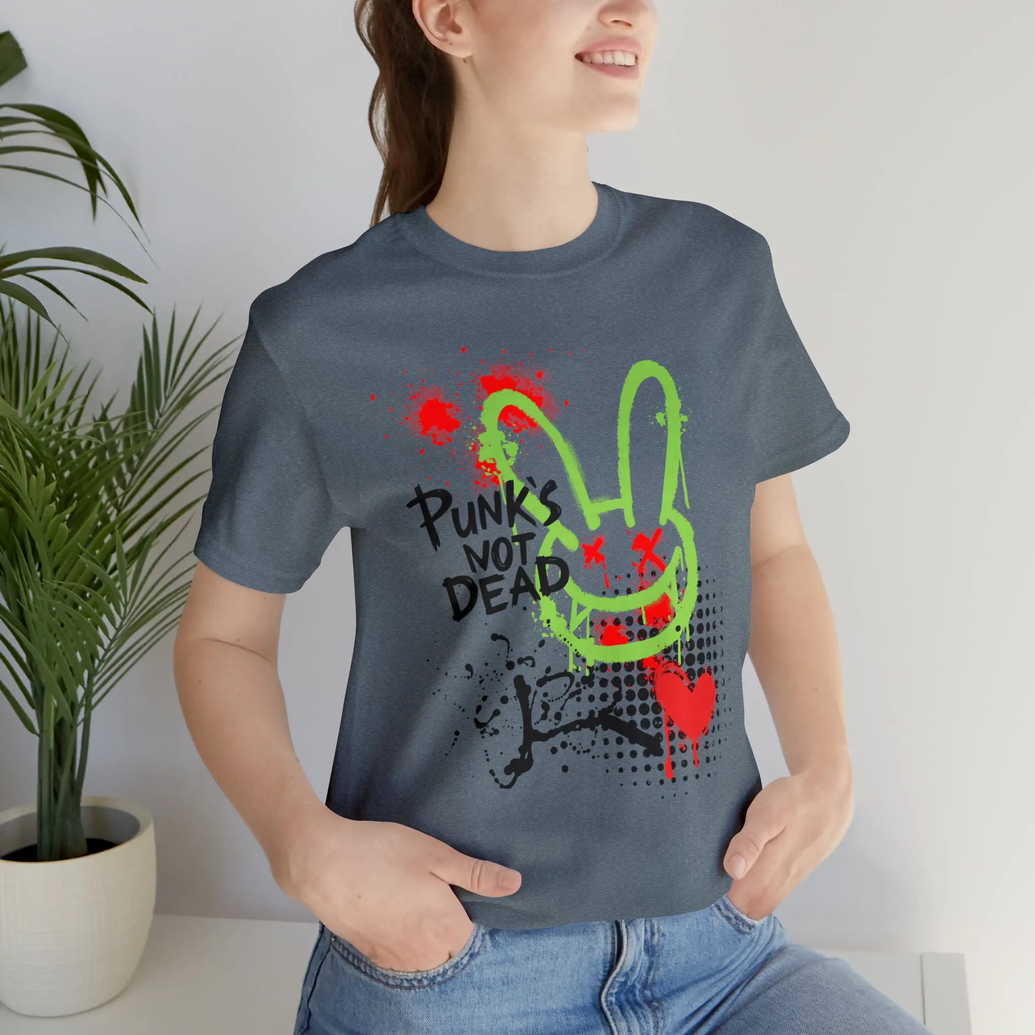 Punks not dead bunny Unisex Jersey Short Sleeve Tee