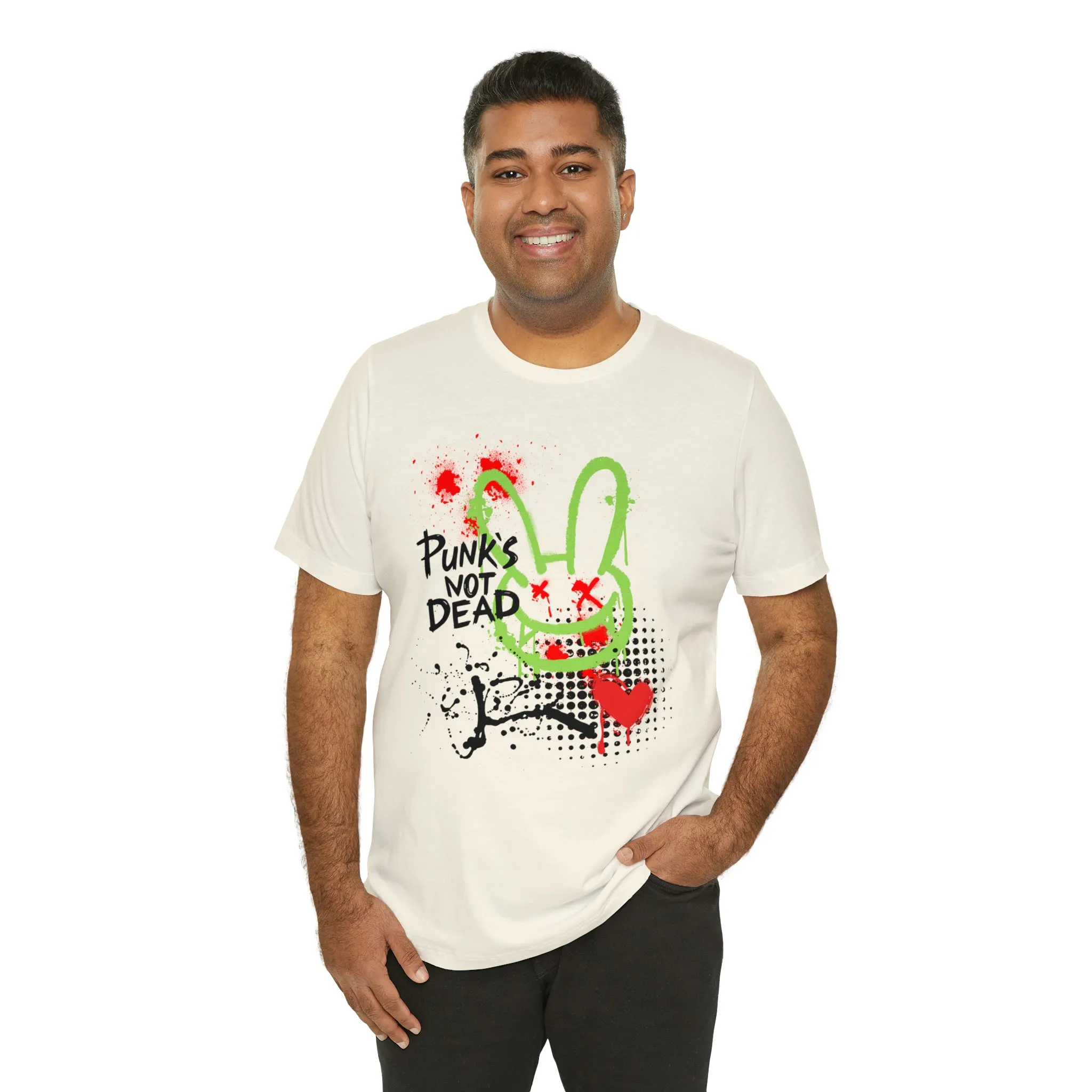 Punks not dead bunny Unisex Jersey Short Sleeve Tee