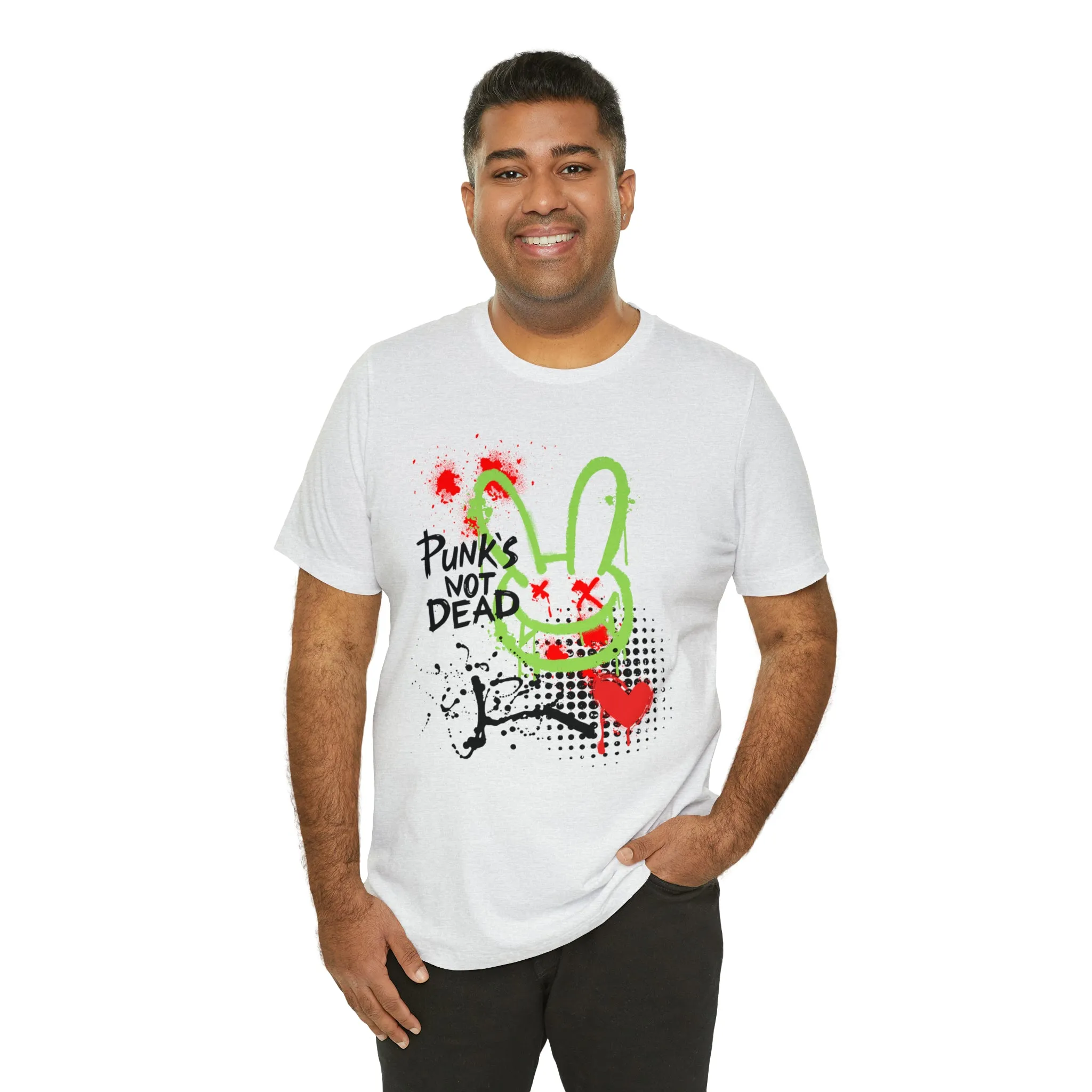 Punks not dead bunny Unisex Jersey Short Sleeve Tee