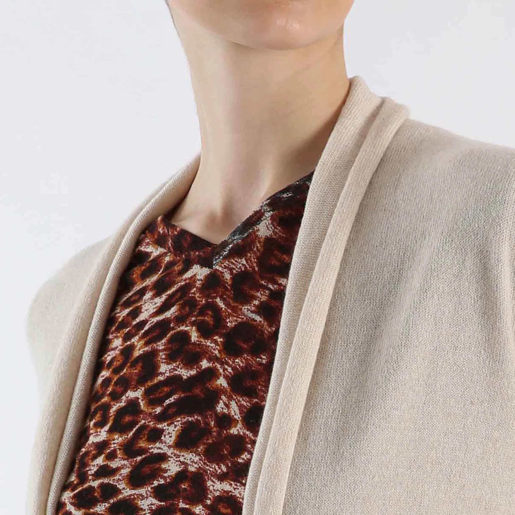 Pure Cashmere Draped Cardigan - Soft Taupe