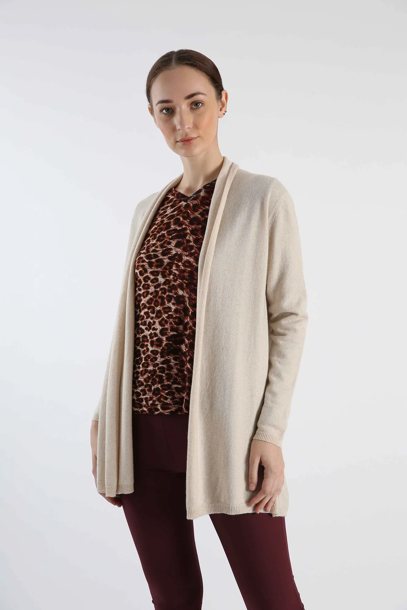 Pure Cashmere Draped Cardigan - Soft Taupe