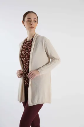 Pure Cashmere Draped Cardigan - Soft Taupe