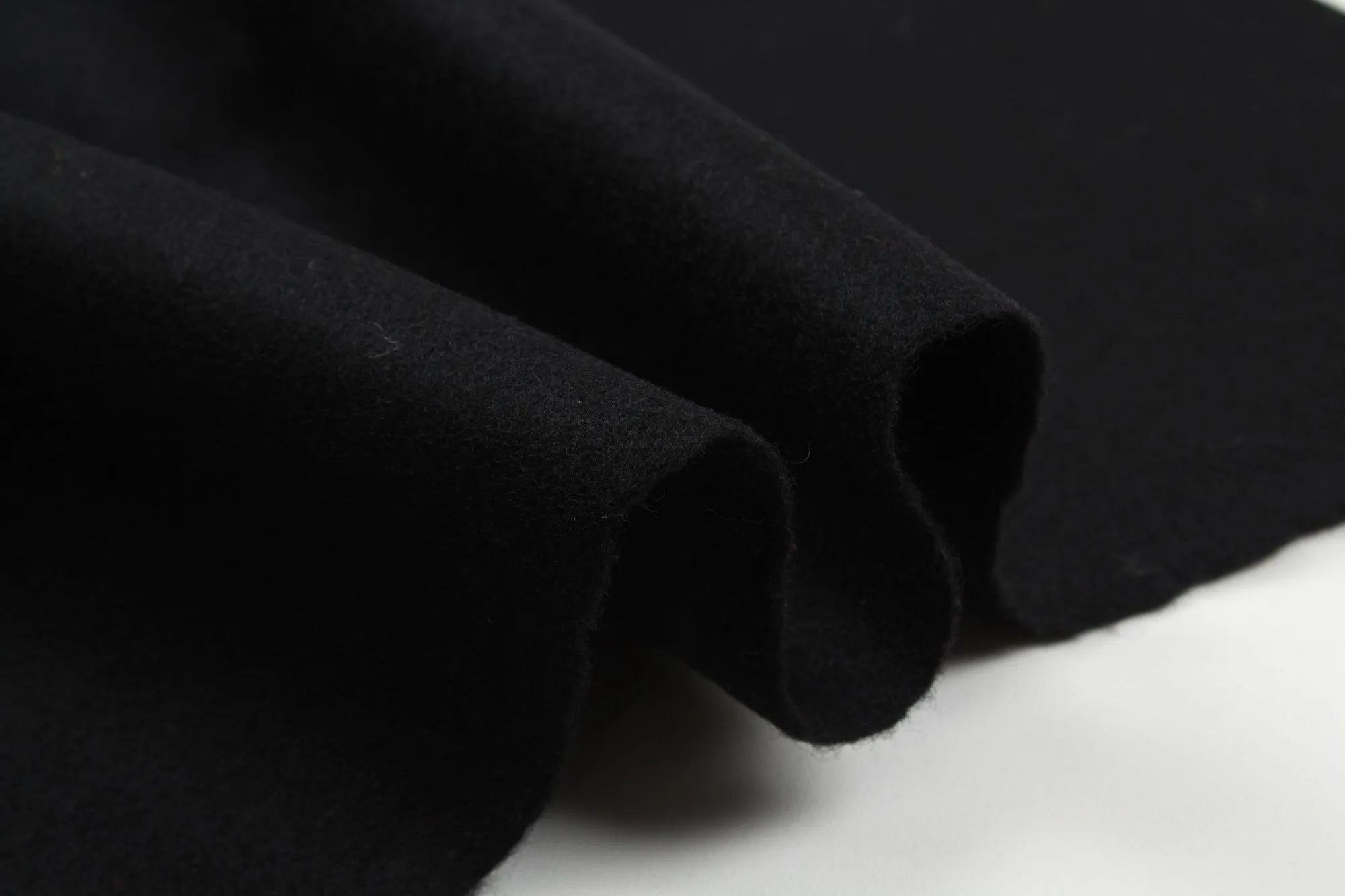 Pure Wool Felt for Coats - Black