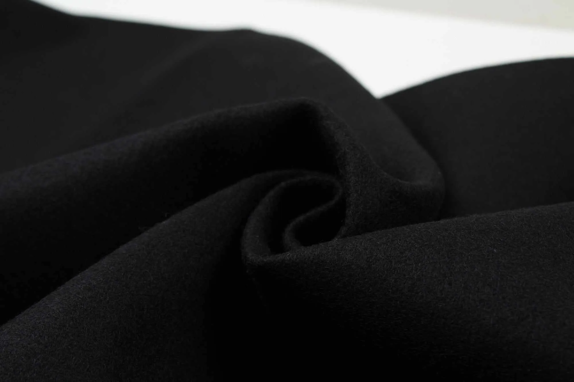 Pure Wool Felt for Coats - Black