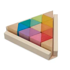 Rainbow and Coloured Triangular Prism Blocks