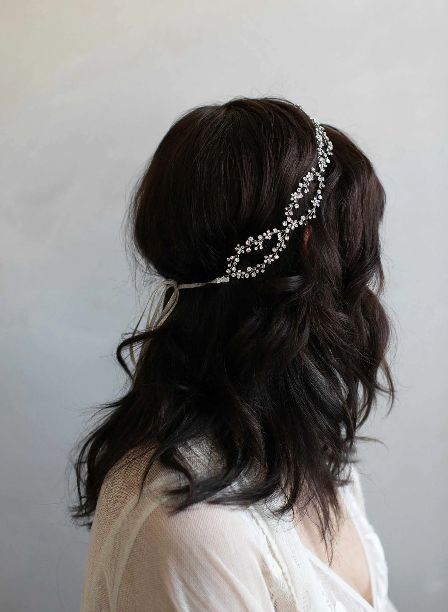 Rhinestone blossom infinity hair vine - Style #905